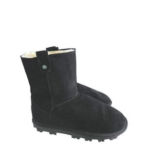 Tommy Bahama Fur Lined Boots Black Suede Size 9 Warm Winter Snow Boots